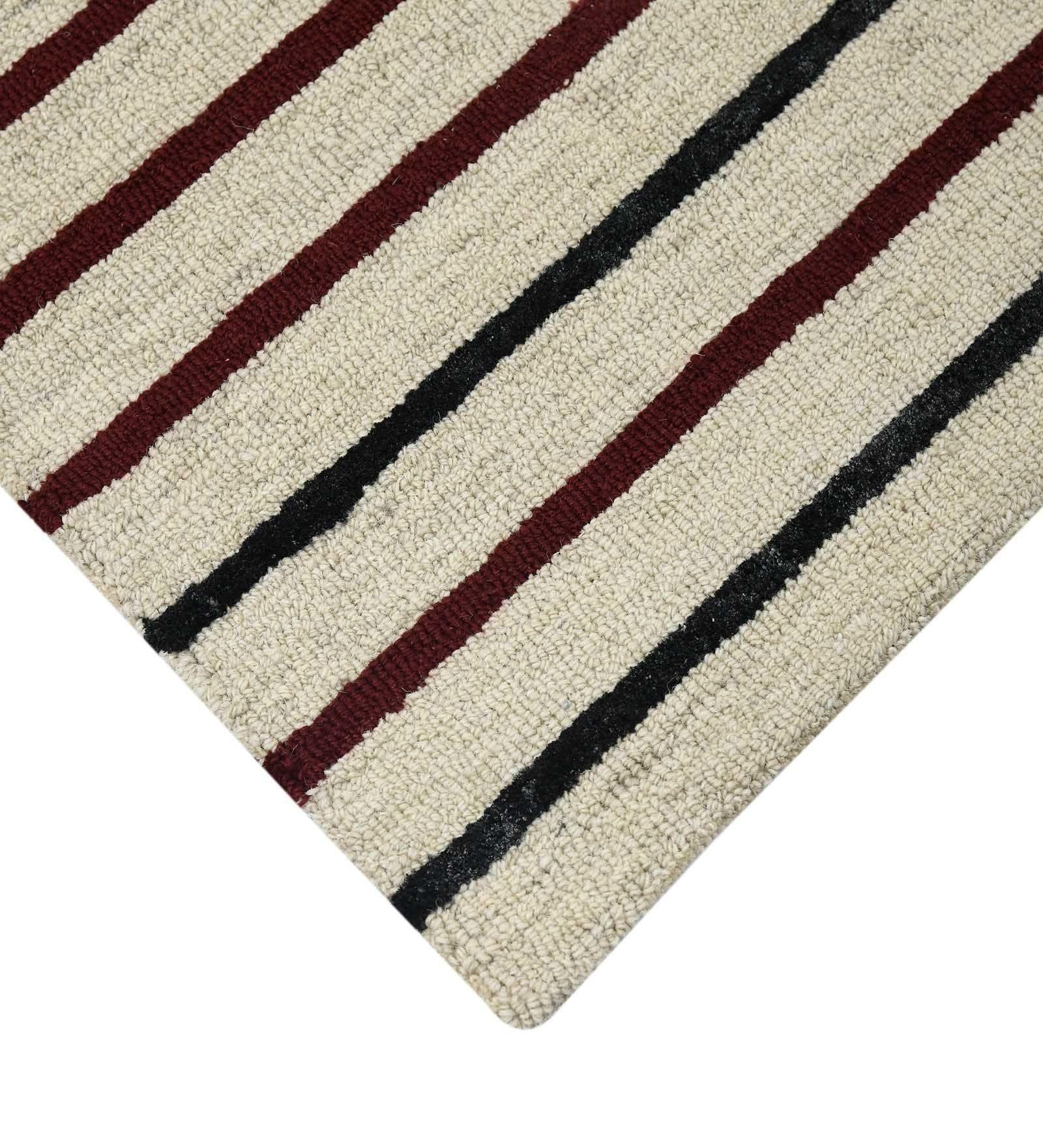 IVORY Wool & Viscose Canyan 4x6 Feet Hand-Tufted Carpet - Rug - Ouch Cart