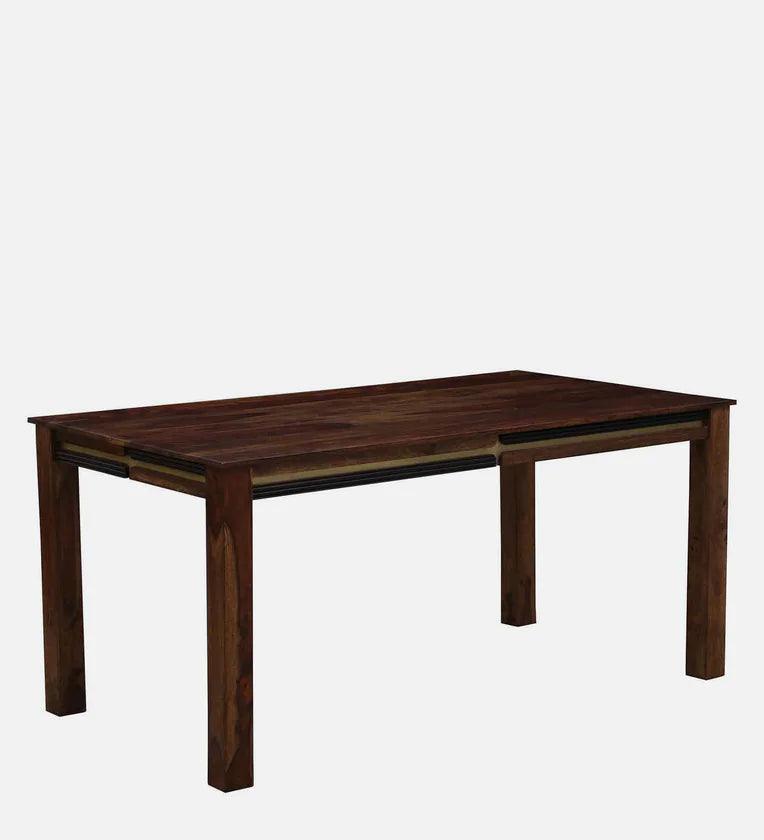 Sheesham Wood 6 Seater Dining Set In Scratch Resistant Provincial Teak Finish With Bench - Ouch Cart