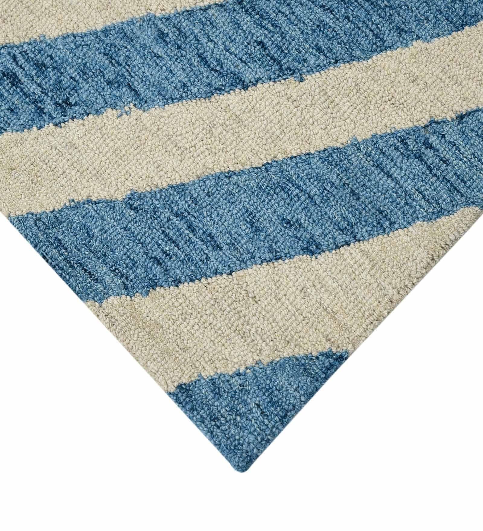 IVORY Wool & Viscose Canyan 8x10 Feet Hand-Tufted Carpet - Rug - Ouch Cart