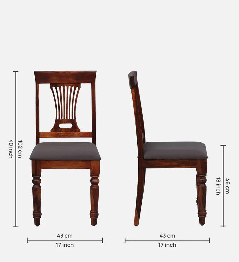 Sheesham Wood 6 Seater Dining Set in Scratch Resistant Honey Oak Finish - Ouch Cart