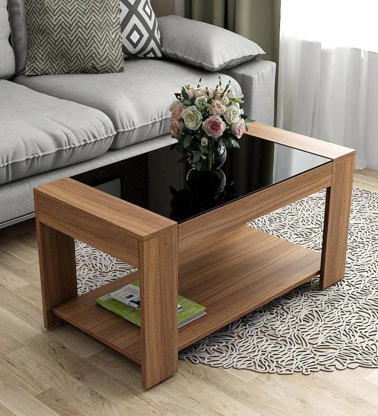 Coffee Table In Exotic Teak Finish - Ouch Cart