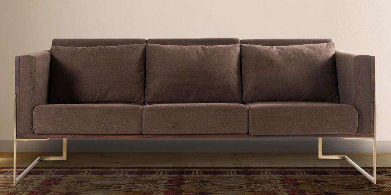 Fabric 3 Seater Sofa In Brown Colour - Ouch Cart