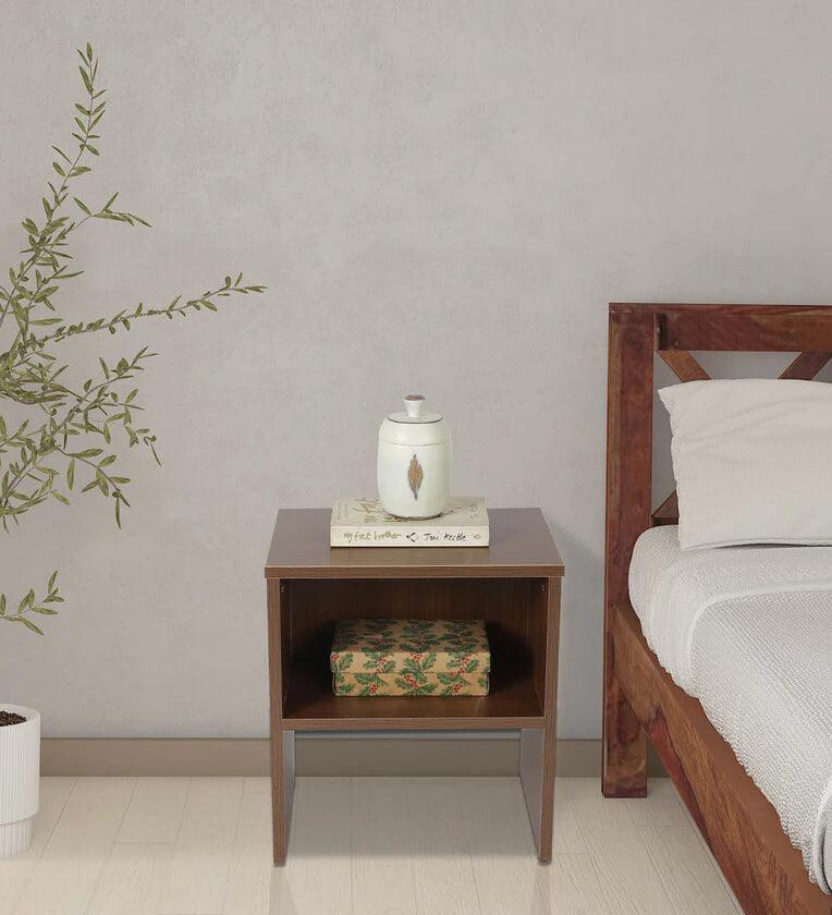 Bedside Table in Planked Walnut Finish - Ouch Cart