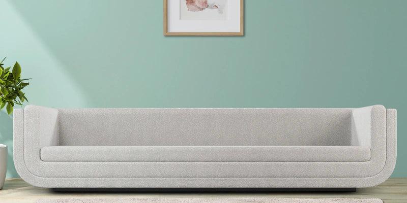 Fabric 3 Seater Sofa in White Colour - Ouch Cart