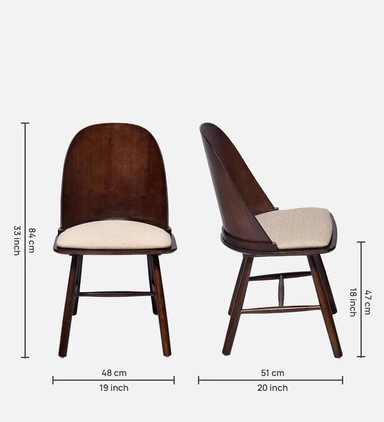 6 Seater Dinning Table In Brown Finish - Ouch Cart