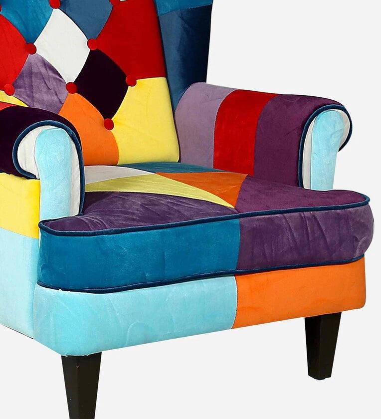 Velvet 1 Seater Sofa in Multi Colour - Ouch Cart