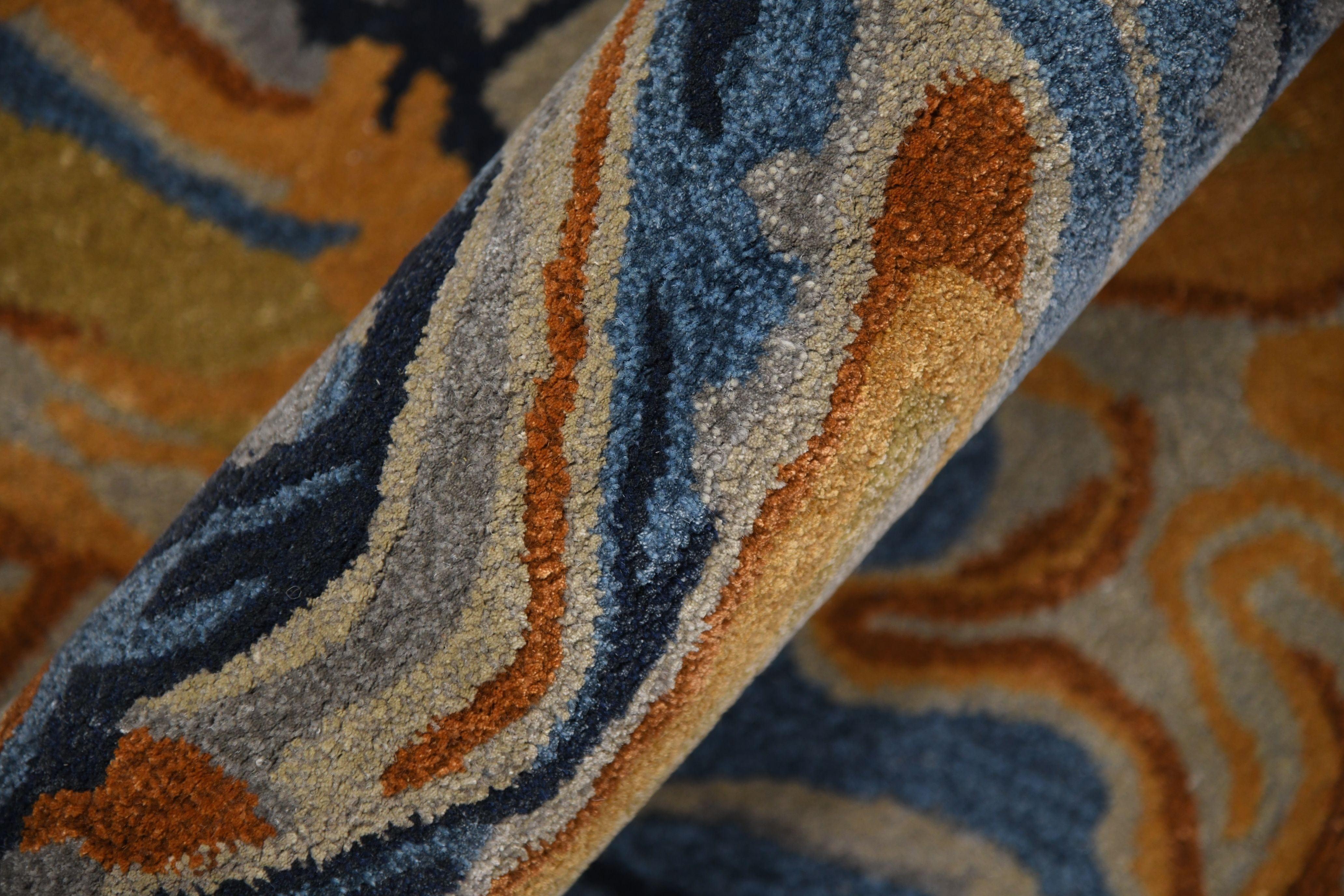 Orange Wool & Viscose Dream Scape 4x6 Feet Hand-Tufted Carpet - Rug - Ouch Cart