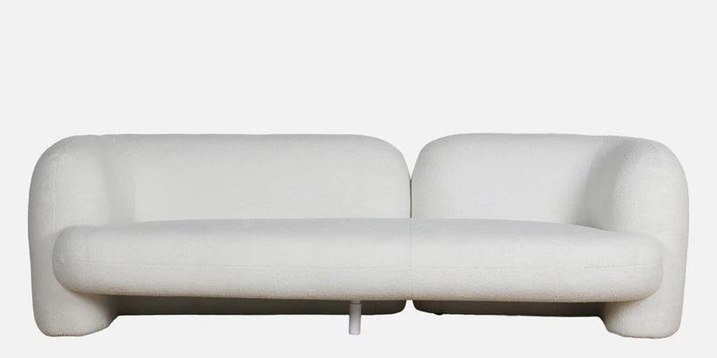 Fabric 3 Seater Curve Sofa In White Colour - Ouch Cart