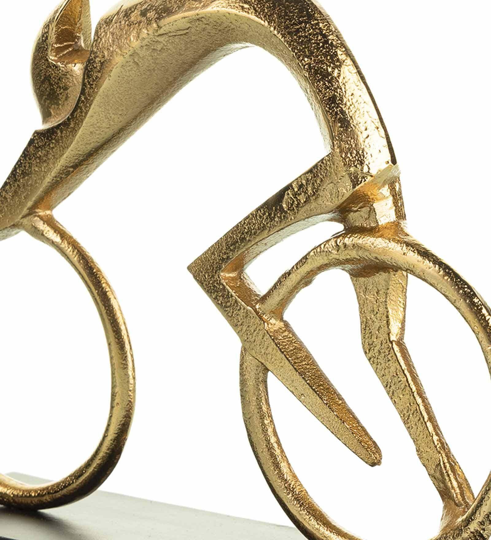 Golden Bicycle Man Aluminium Table Accent, - Ouch Cart