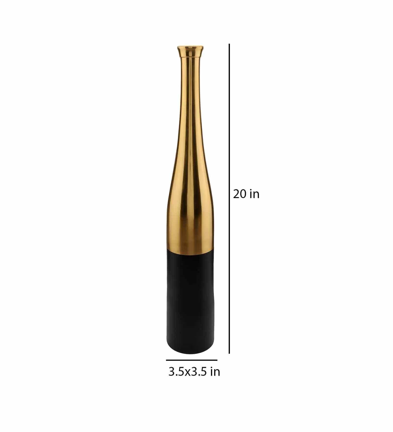 Black And Gold Champagne Large Bottle Vase, - Ouch Cart