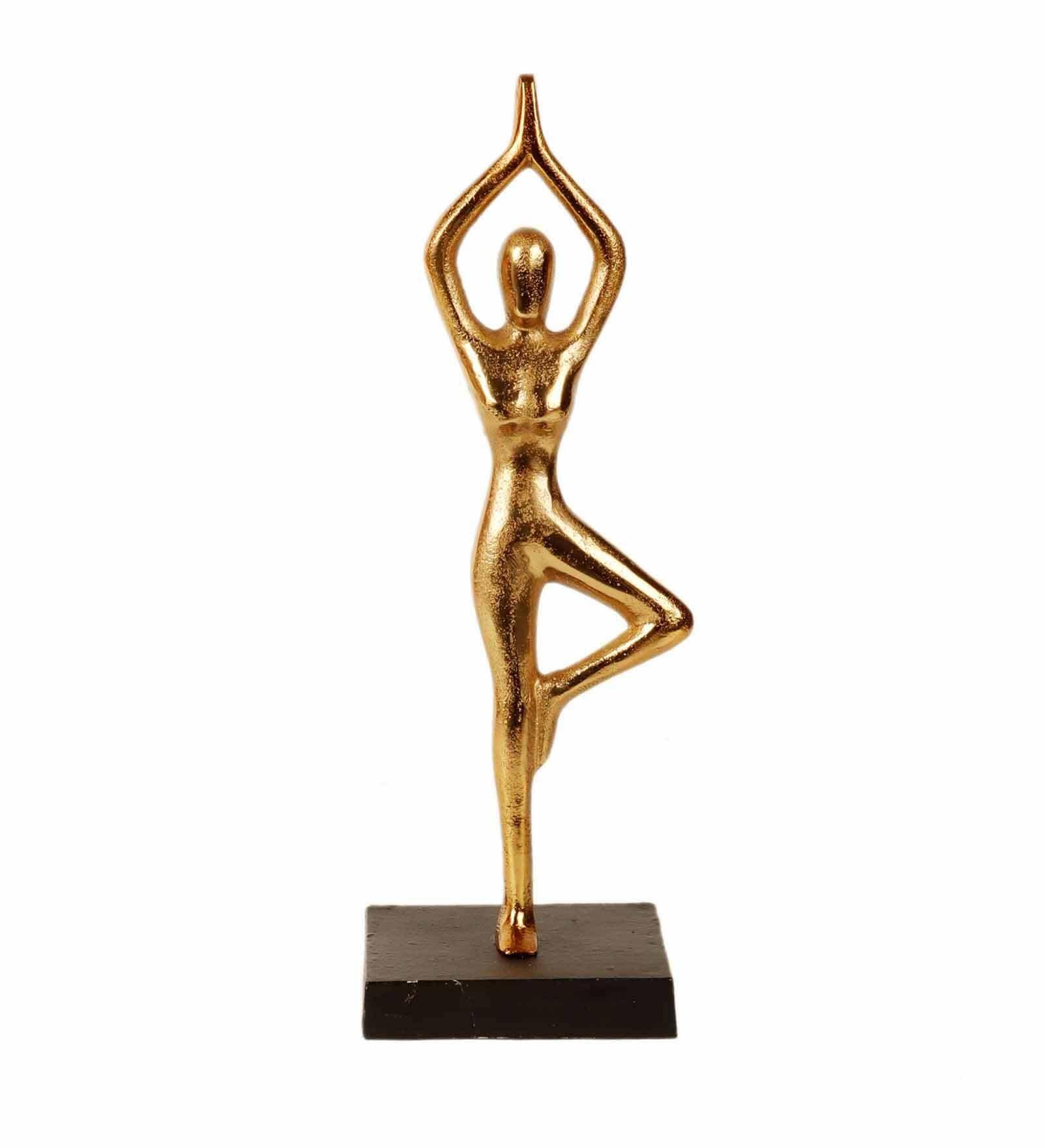 Golden Yoga Girl aluminium Table Accent, - Ouch Cart