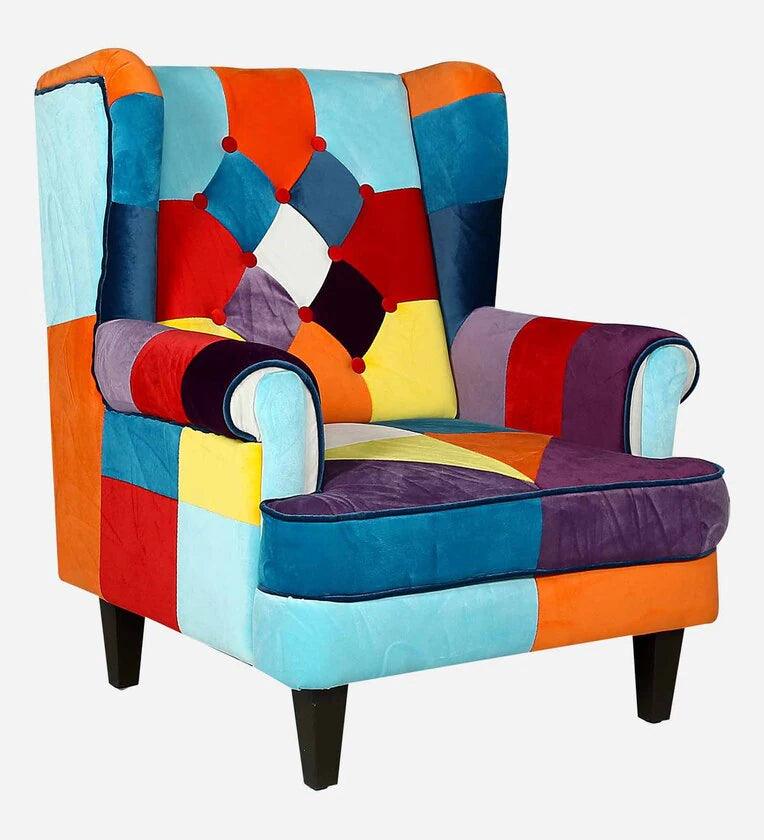 Velvet 1 Seater Sofa in Multi Colour - Ouch Cart | Armchair