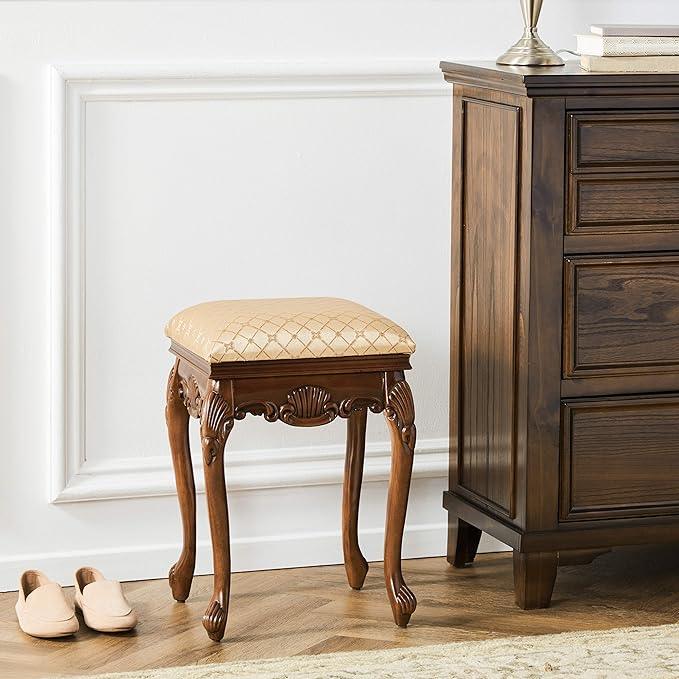 Design Toscano Madame Bouvier Boudoir Stool Finish: Walnut 並行輸入品 Design Toscano The Queen Anne Dressing Table and Mirror AE94543