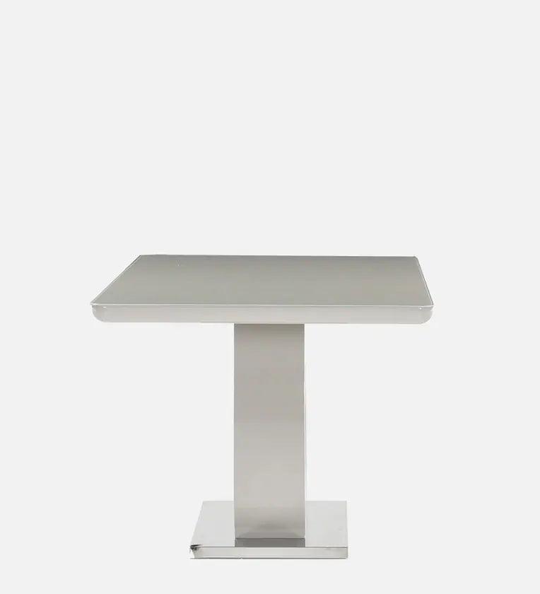 Glass Top 4 Seater Dining Set in Cream & Light Grey Colour - Ouch Cart