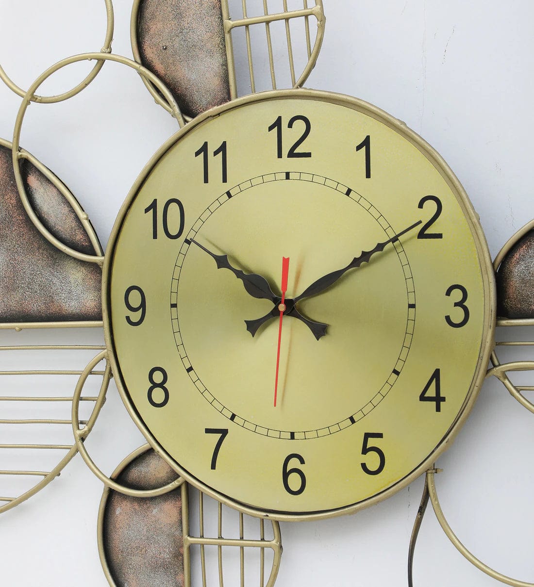 Handmade Gold Metal Wall Clock,