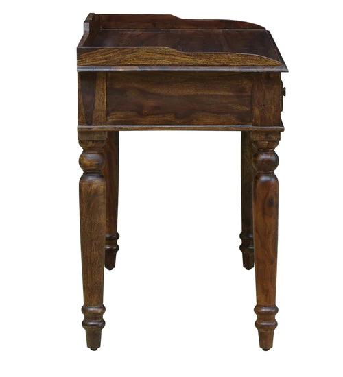 Lucia Evelyn Solid Wood Writing Table In Provincial Teak Finish - Ouch Cart