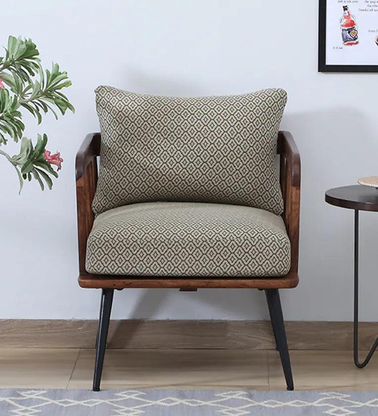 heesham Wood 1 Seater Sofa In Scratch Resistant Rustic Teak Finish - Ouch Cart