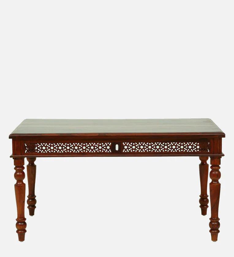 Sheesham Wood 6 Seater Dining Set In Scratch Resistant Honey Oak Finish - Ouch Cart