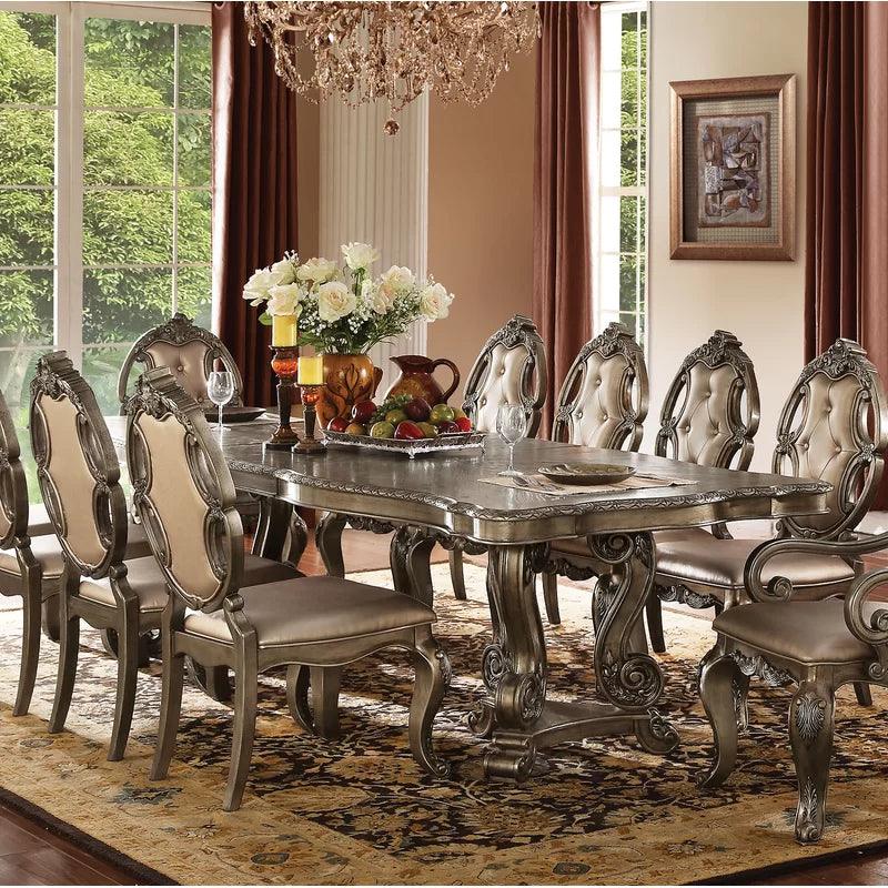 11 - Piece Extendable Double Pedestal Dining Set - Ouch Cart