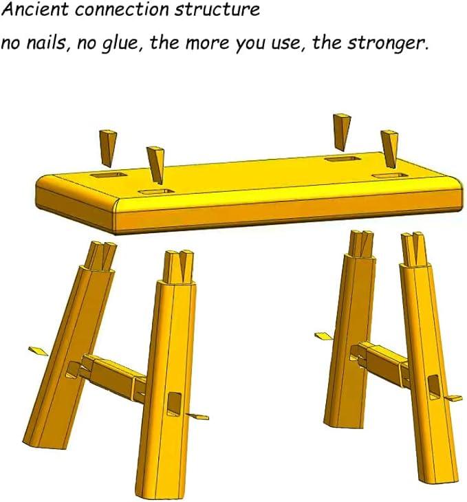 Solid Wood Stool Milking Stool 10" Height Wooden Step Stool Simple Wooden Viking Stool (12" Long 6" Wide) - Ouch Cart