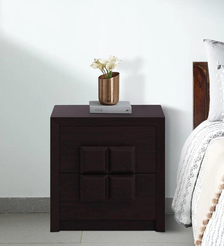 Choco Bedside Table in Vermont Finish with Drawers - Ouch Cart