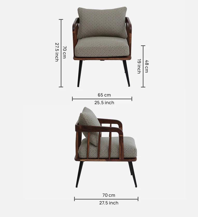 heesham Wood 1 Seater Sofa In Scratch Resistant Rustic Teak Finish - Ouch Cart