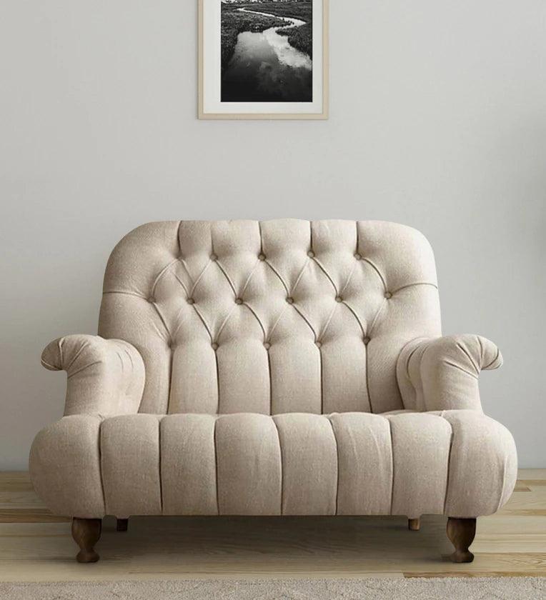 Fabric 1 Seater Sofa in Beige Colour - Ouch Cart