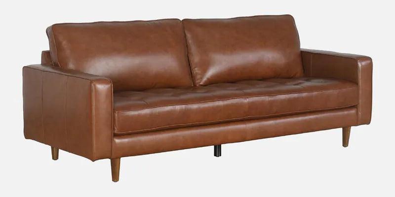 Leatherette 3 Seater Sofa In Tan Colour - Ouch Cart