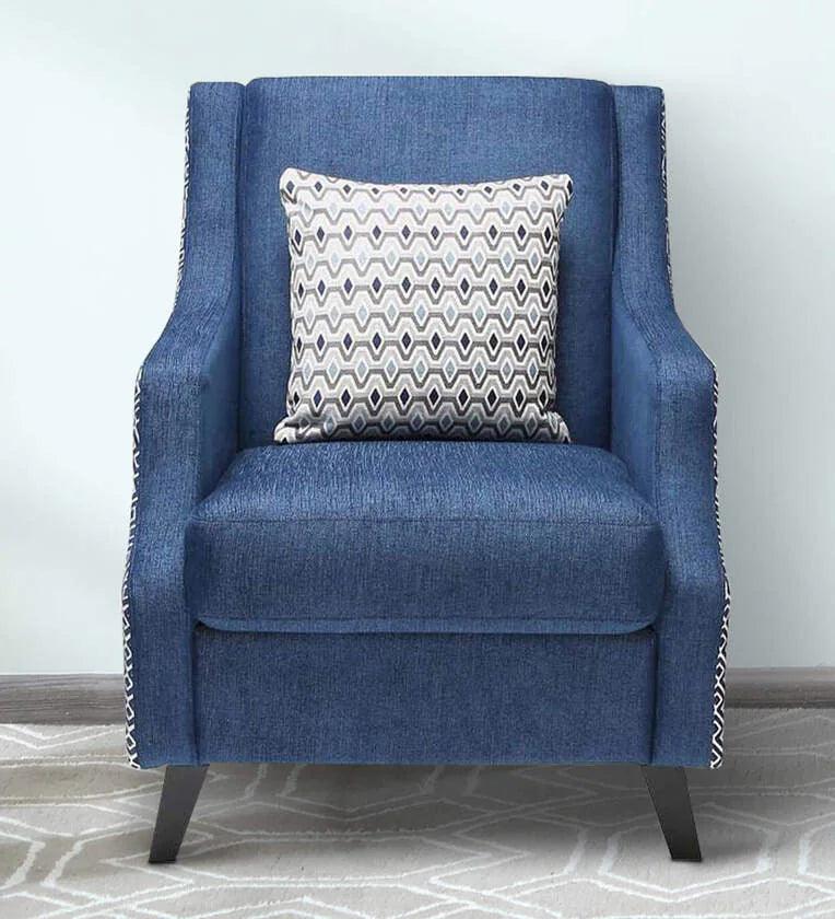 Velvet 1 Seater Sofa in Midnight Blue Colour - Ouch Cart