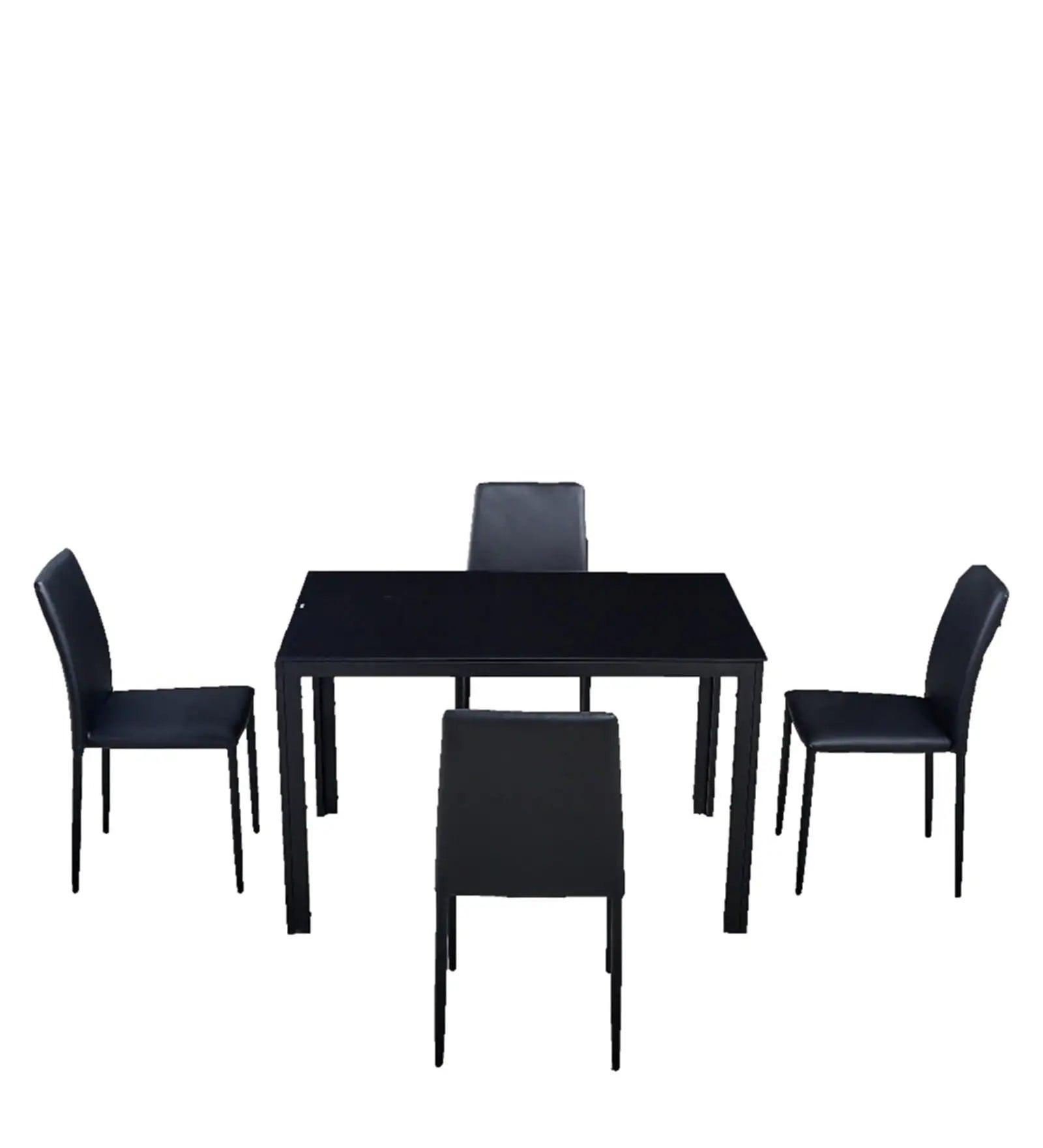 4 Seater Dining Set in Black Colour - Ouch Cart
