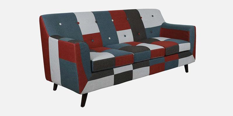 Fabric 3 Seater Sofa In Red Multicolour - Ouch Cart