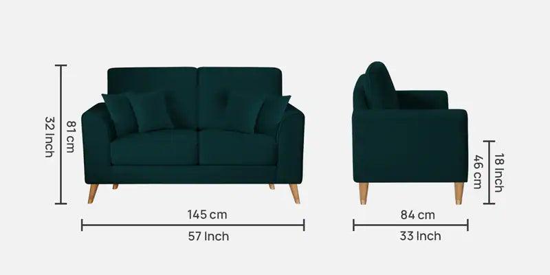 2 Seater Sofa In Velvet Emerald Green Colour - Ouch Cart
