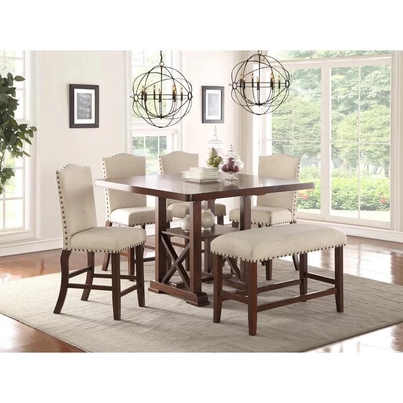 5 - Piece Extendable Pedestal Dining Set - Ouch Cart