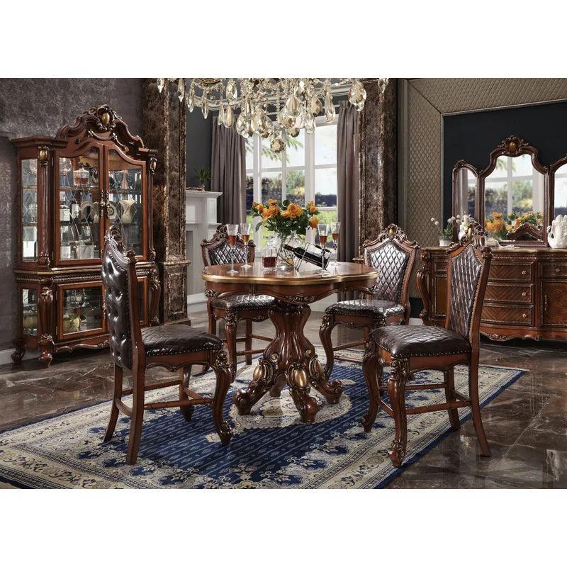Solid Wood Pedestal Dining Set - Ouch Cart
