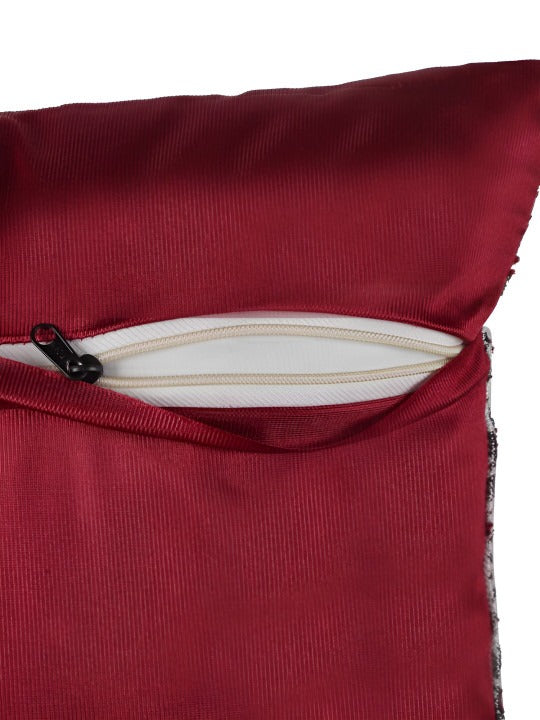 Maroon Embroidered Cushion Covers – Elegant Floral Design OUCH CART