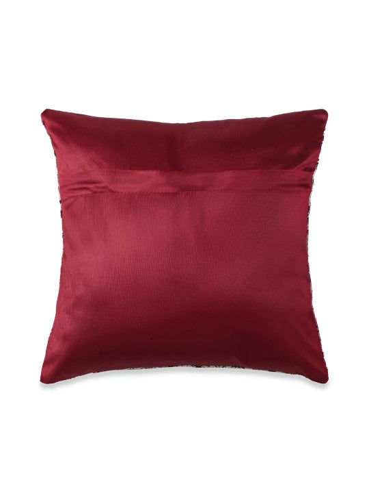 Maroon Embroidered Cushion Covers – Elegant Floral Design OUCH CART