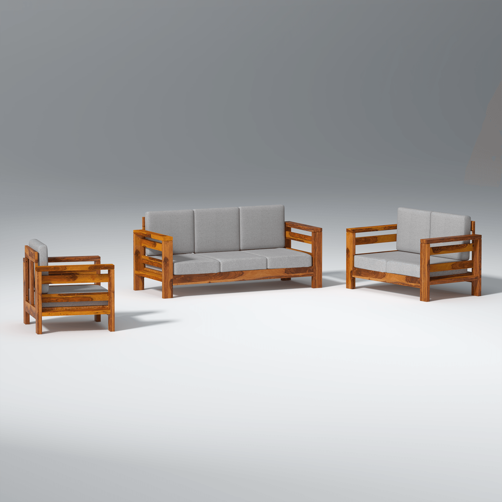 Eirini Elegance Sheesham Wood sofa In Light Honey Color - Ouch Cart