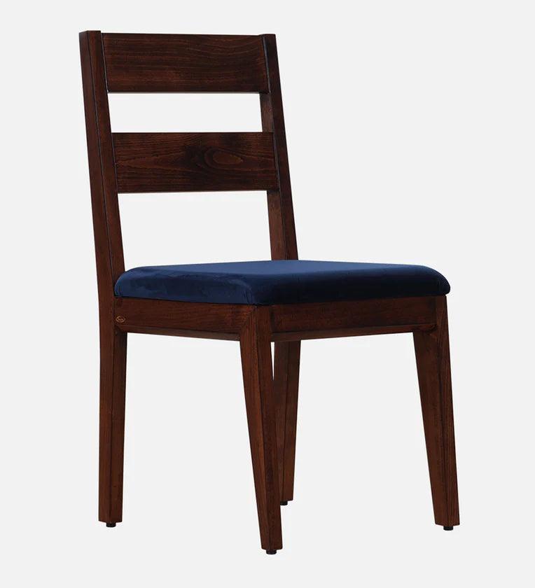 Solid Wood 4 Seater Dining Set in Brown & Blue Finish - Ouch Cart