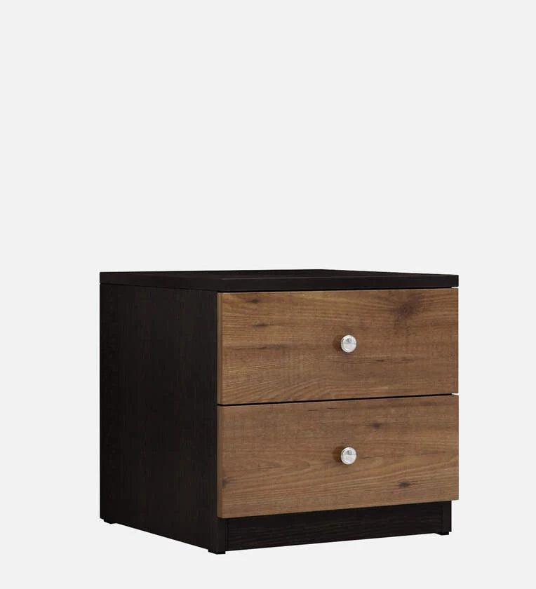 Engineered wood Bed Side Table In Knotty Wood & Wenge Finish - Ouch Cart