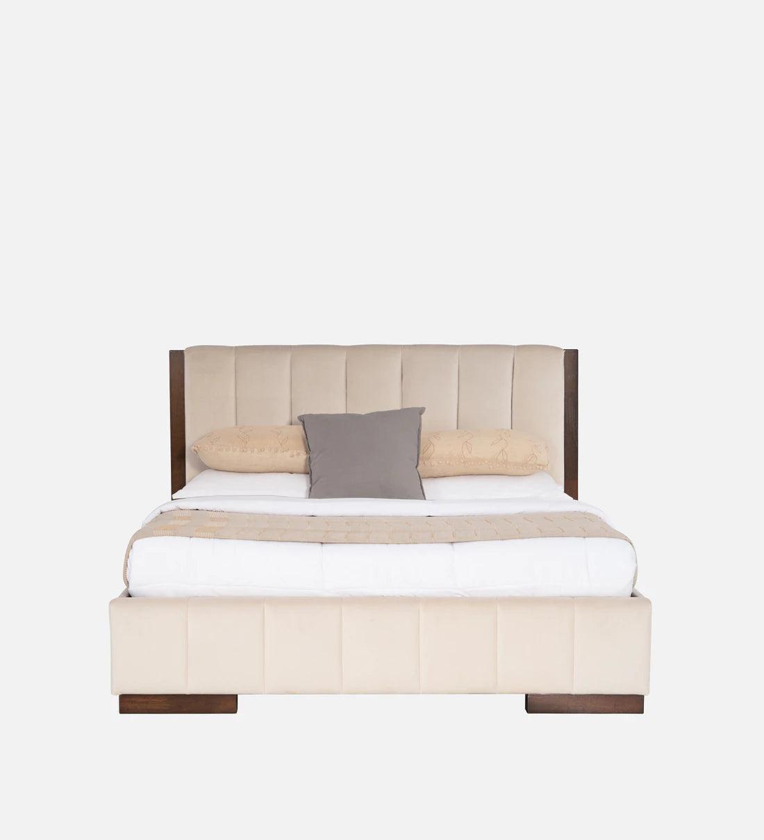 Fabric King Size Bed in Cream Colour - Ouch Cart