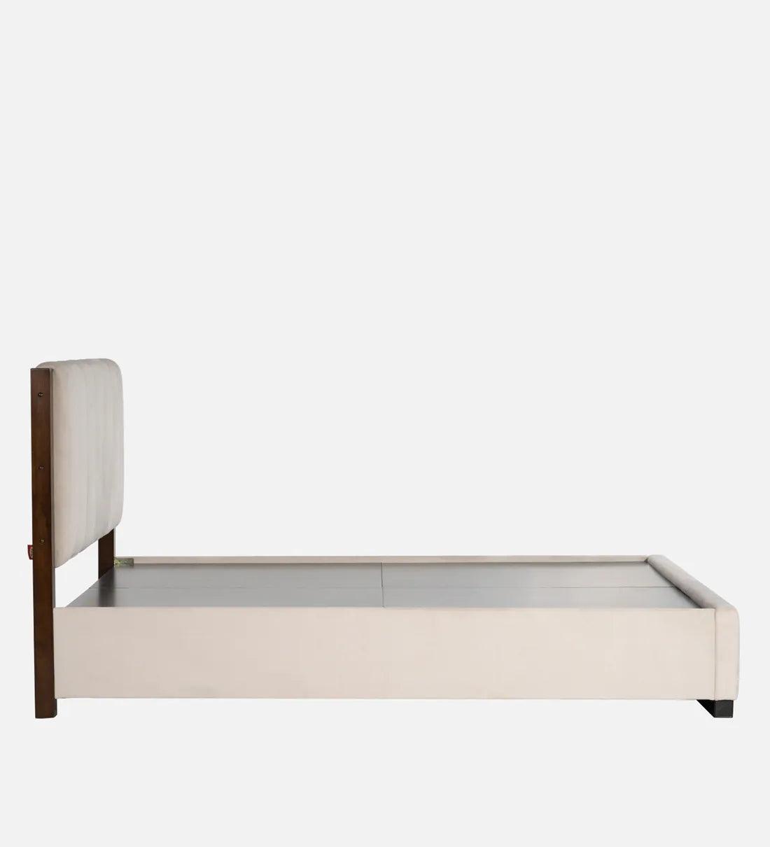 Fabric King Size Bed in Cream Colour - Ouch Cart