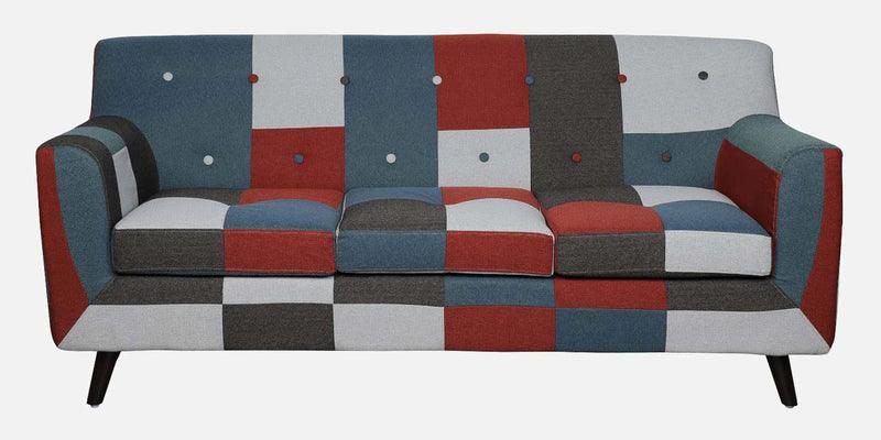 Fabric 3 Seater Sofa In Red Multicolour - Ouch Cart