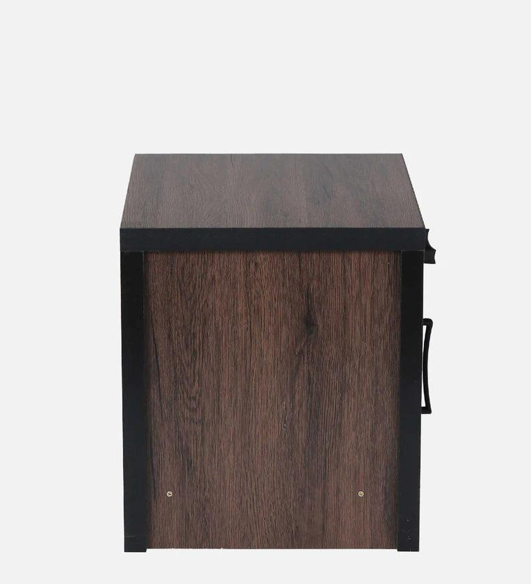 Bedside Table in Brown Oak Finish with Drawer - Ouch Cart
