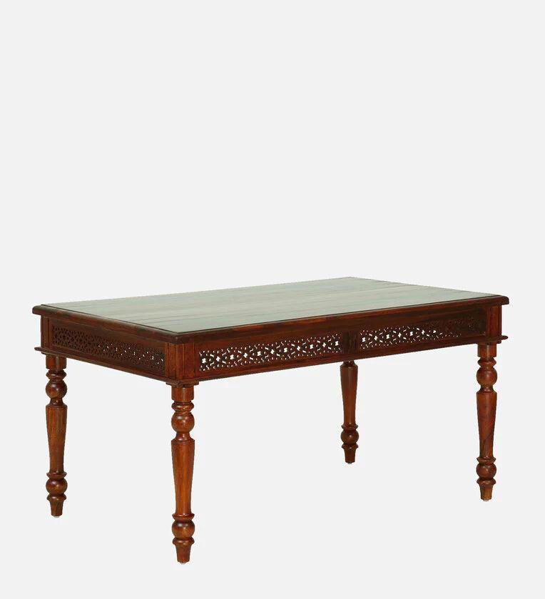 Sheesham Wood 6 Seater Dining Set In Scratch Resistant Honey Oak Finish - Ouch Cart