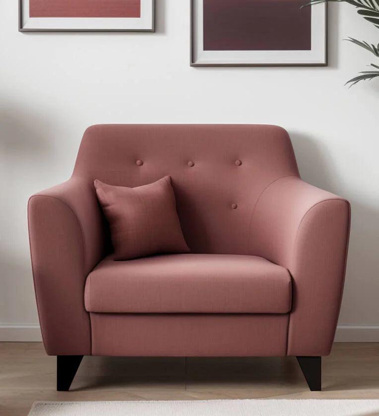 Velvet 1 Seater Sofa In Berry Wine Colour - Ouch Cart