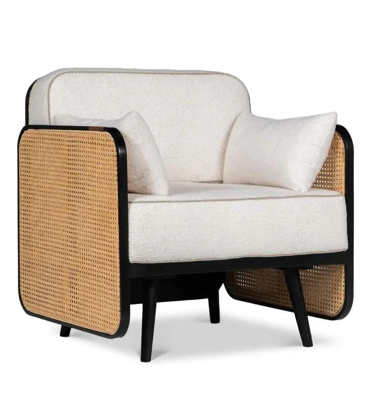 Havelock Fabric Arm Chair In Dual Finish - Ouch Cart