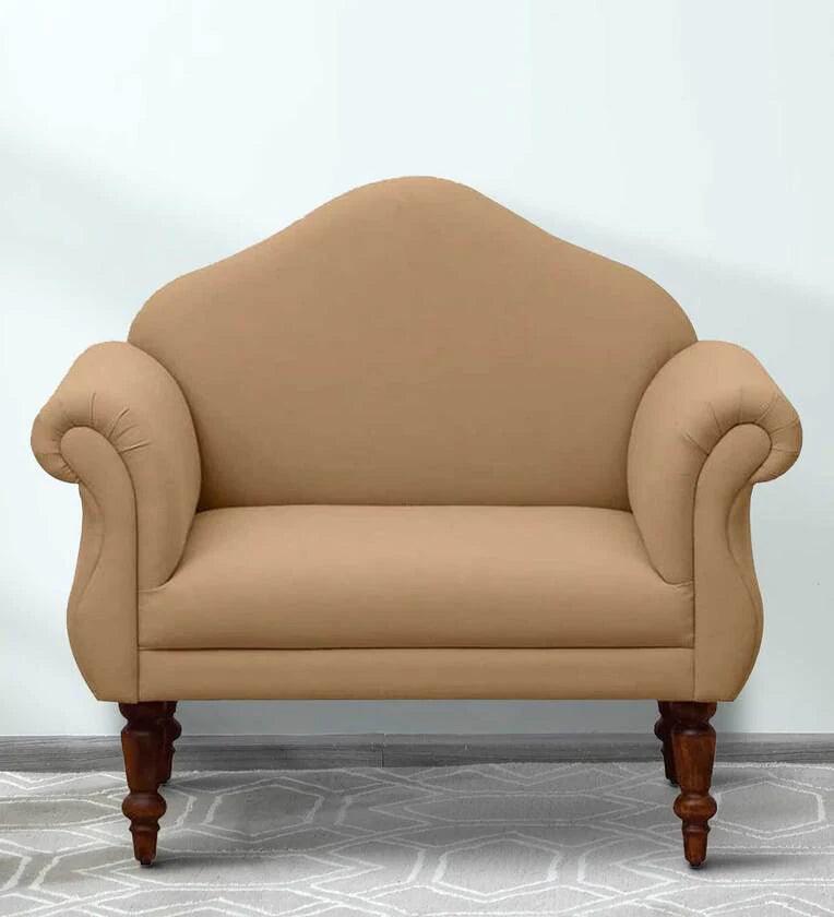 Sheesham Wood 1 Seater Sofa In Honey Oak Finish - Ouch Cart