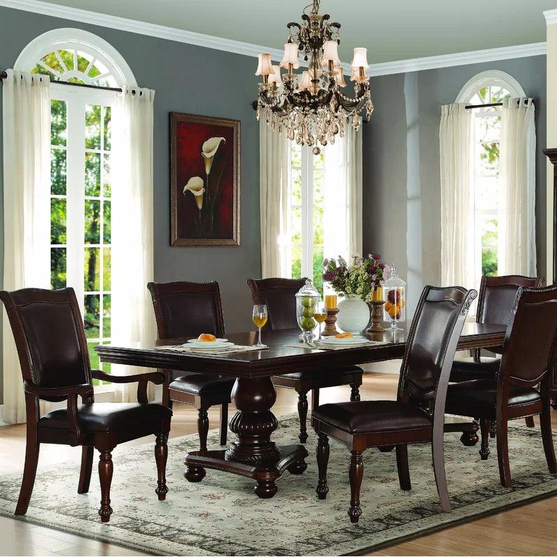 7 - Piece Extendable Pedestal Dining Set - Ouch Cart