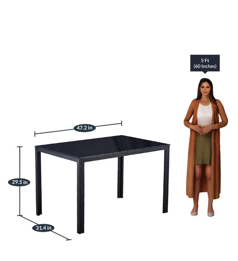 4 Seater Dining Set in Black Colour - Ouch Cart