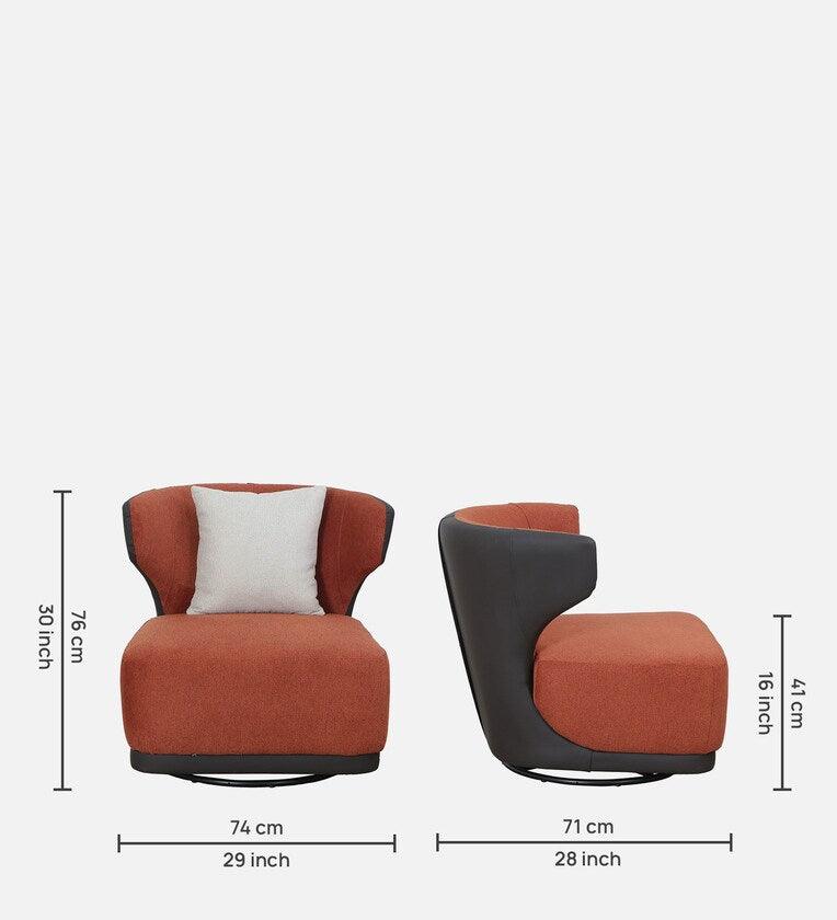 Velvet 1 Seater Sofa In Rust Colour - Ouch Cart